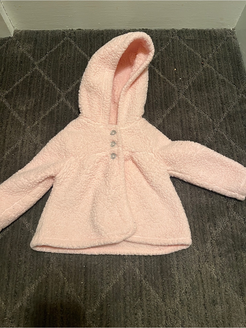 Carter's Baby Girl Plush Hooded Sherpa Jacket - Pale Pink Size 12M